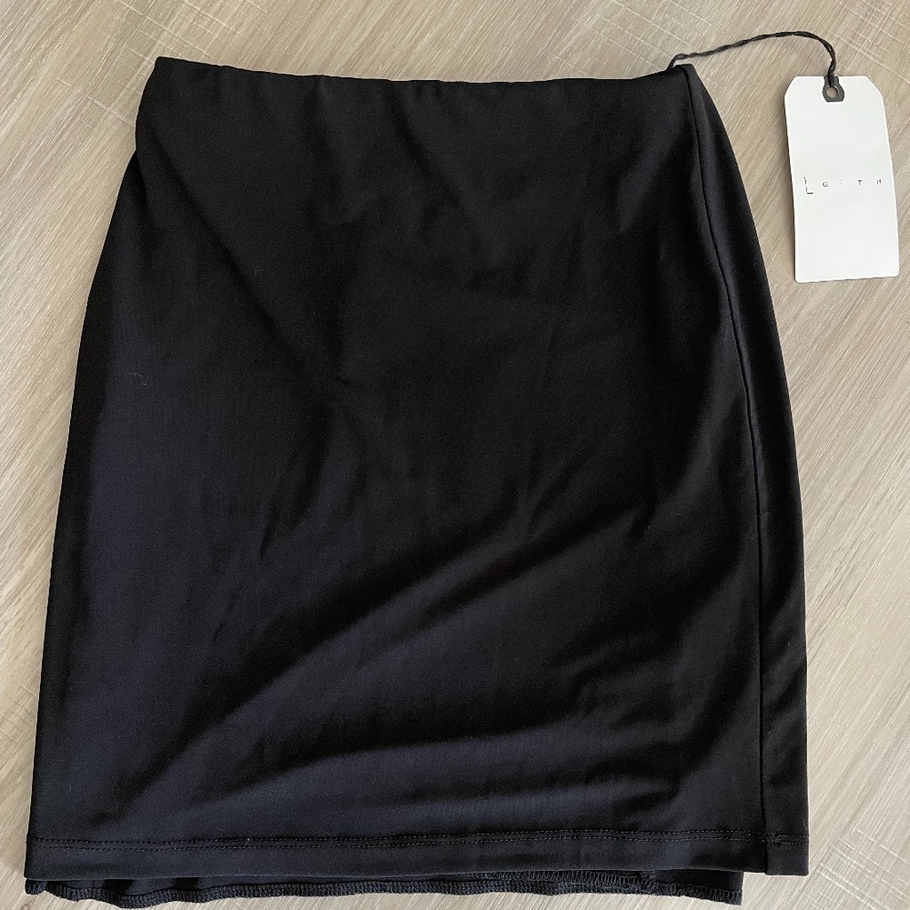 Leith XXS Black Spandex Mini Skirt NWT